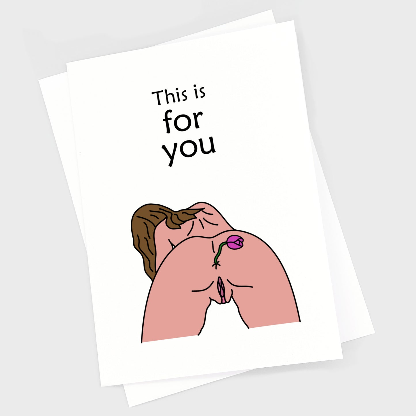 Valentine's Anniversary Card - Bum Flower Girl