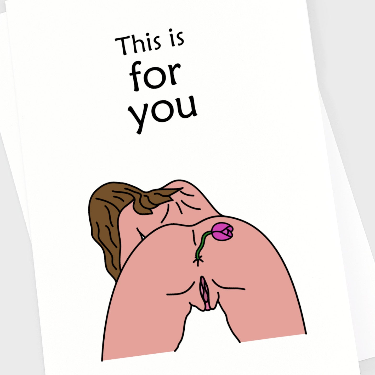 Valentine's Anniversary Card - Bum Flower Girl