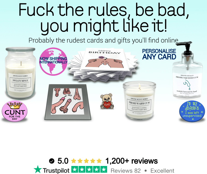 Mr. Inappropriate banner - probably the rudest cards and gifts you'll find online