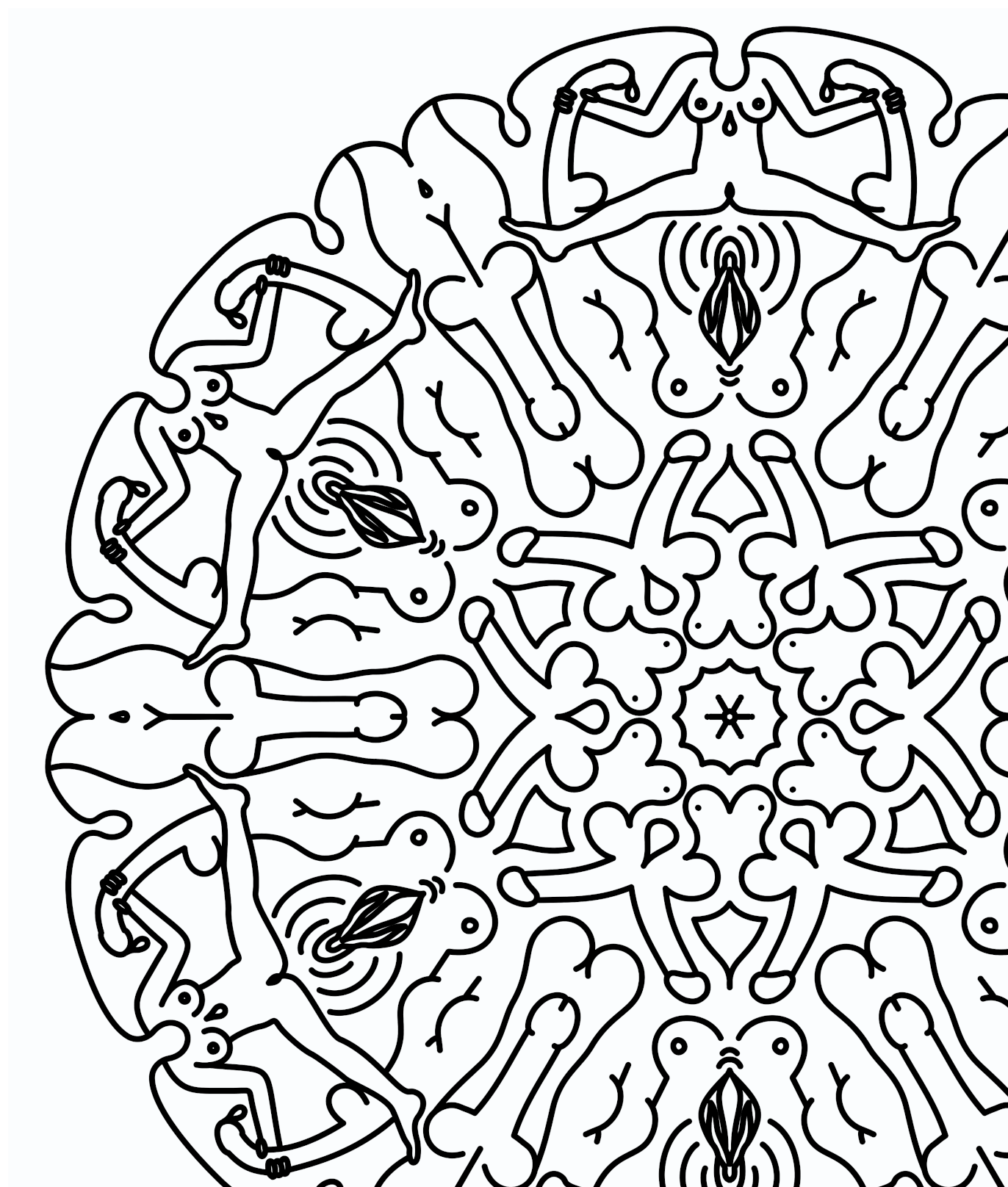 Hoodie - Naked Mandala - Mr. Inappropriate