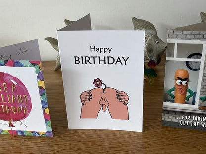 Birthday Card - Bum Flower Man