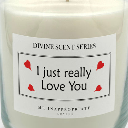 Valentine's Anniversary Large Candle - I Just Really Love You