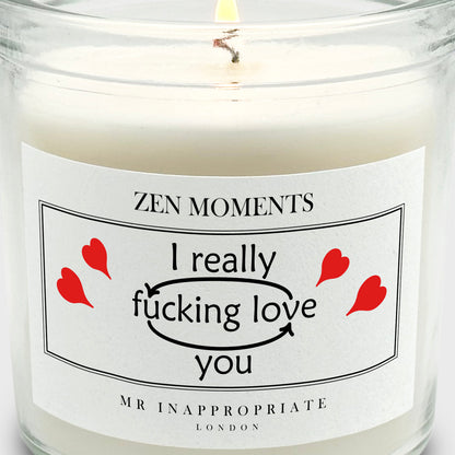 Valentine's Anniversary Medium Candle - I Fucking Love You