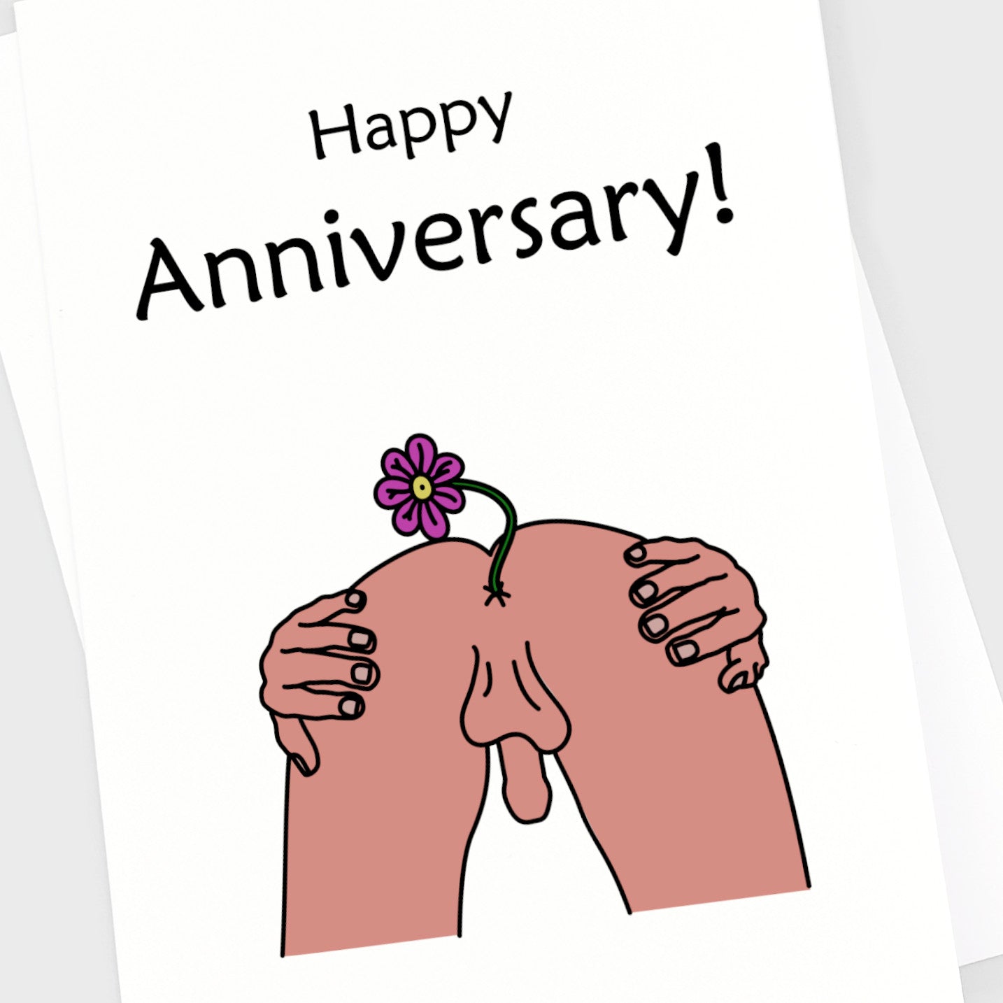 Anniversary Card - Bum Flower Man