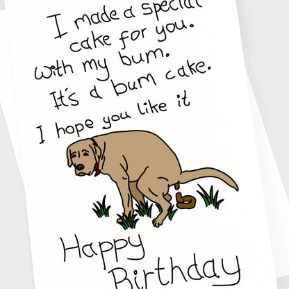 Birthday Card - Bum Cake