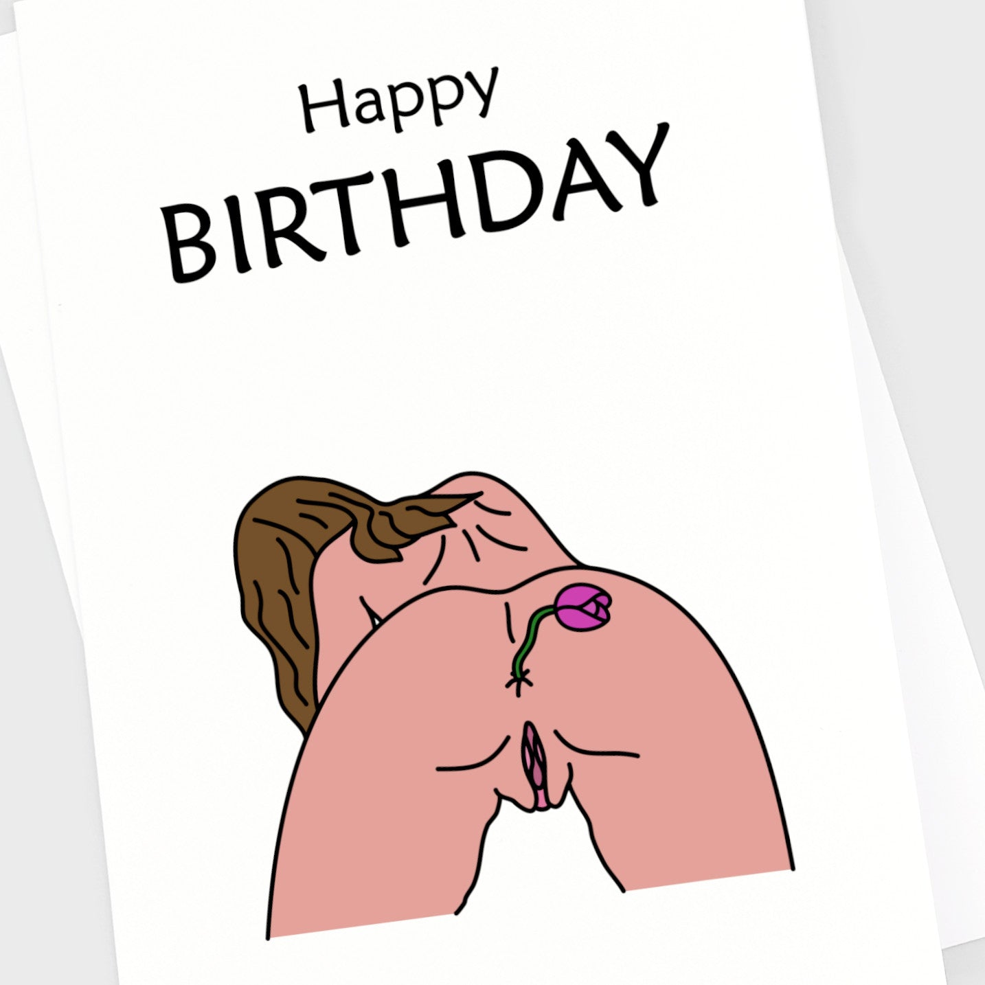 Birthday Card - Bum Flower Girl