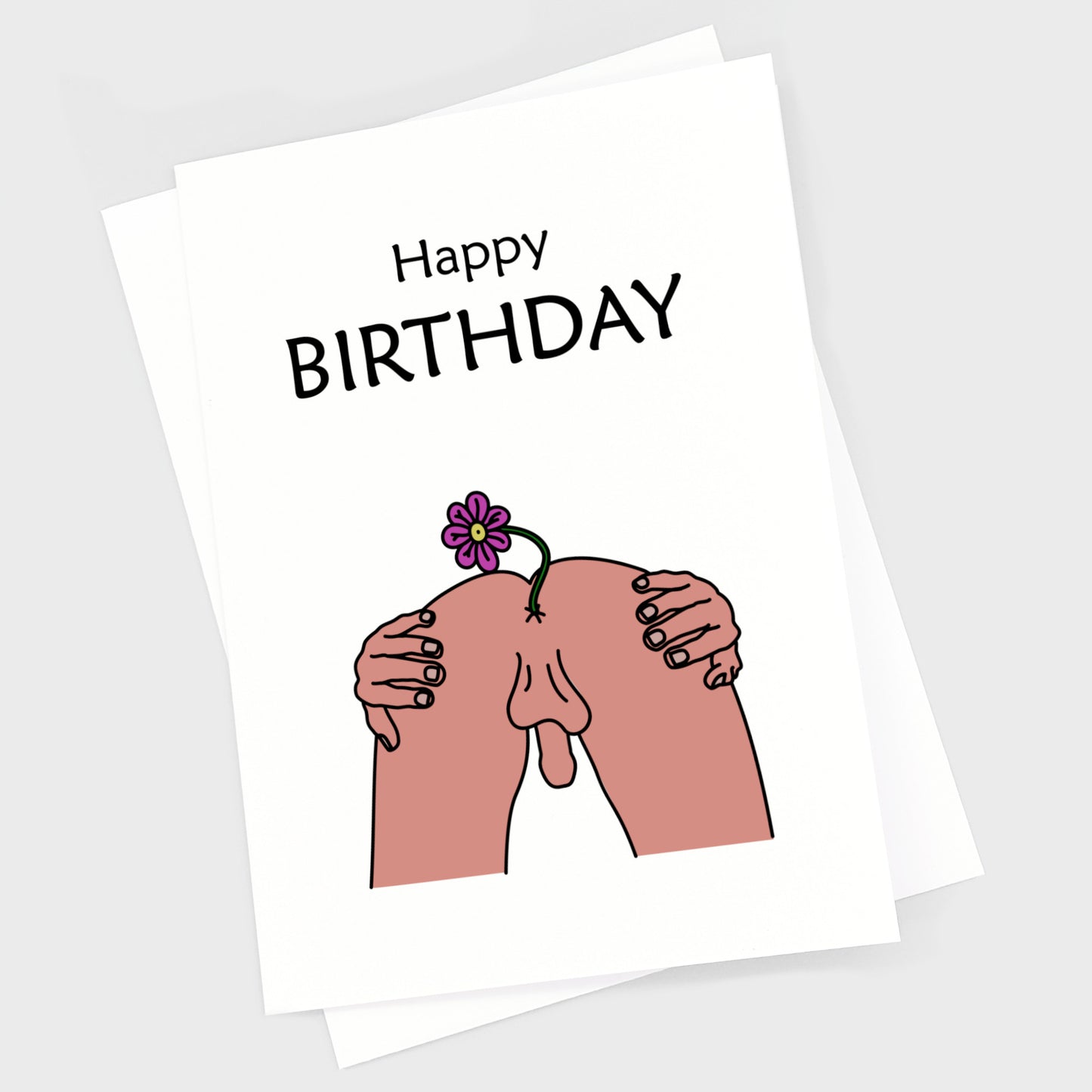 Birthday Card - Bum Flower Man