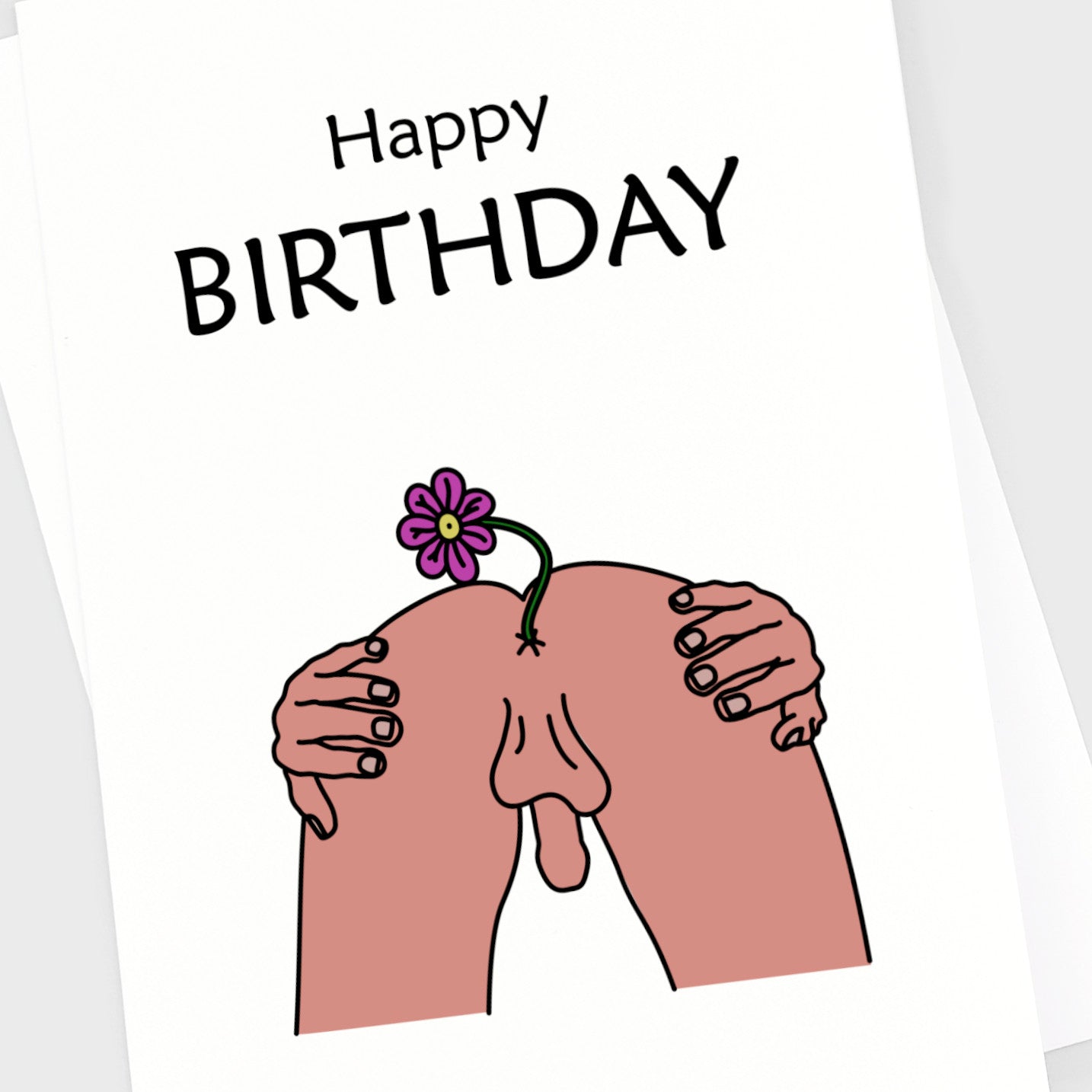 Birthday Card - Bum Flower Man