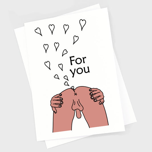 Valentine's Anniversary Card - Bum Heart Man