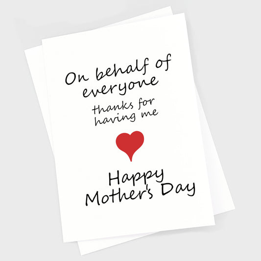 Mother's Day Card - On Behalf Of