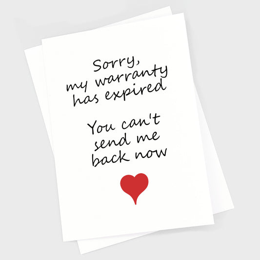 Valentine's Anniversary Card - Warranty