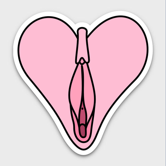 Pussy heart magnet sticker