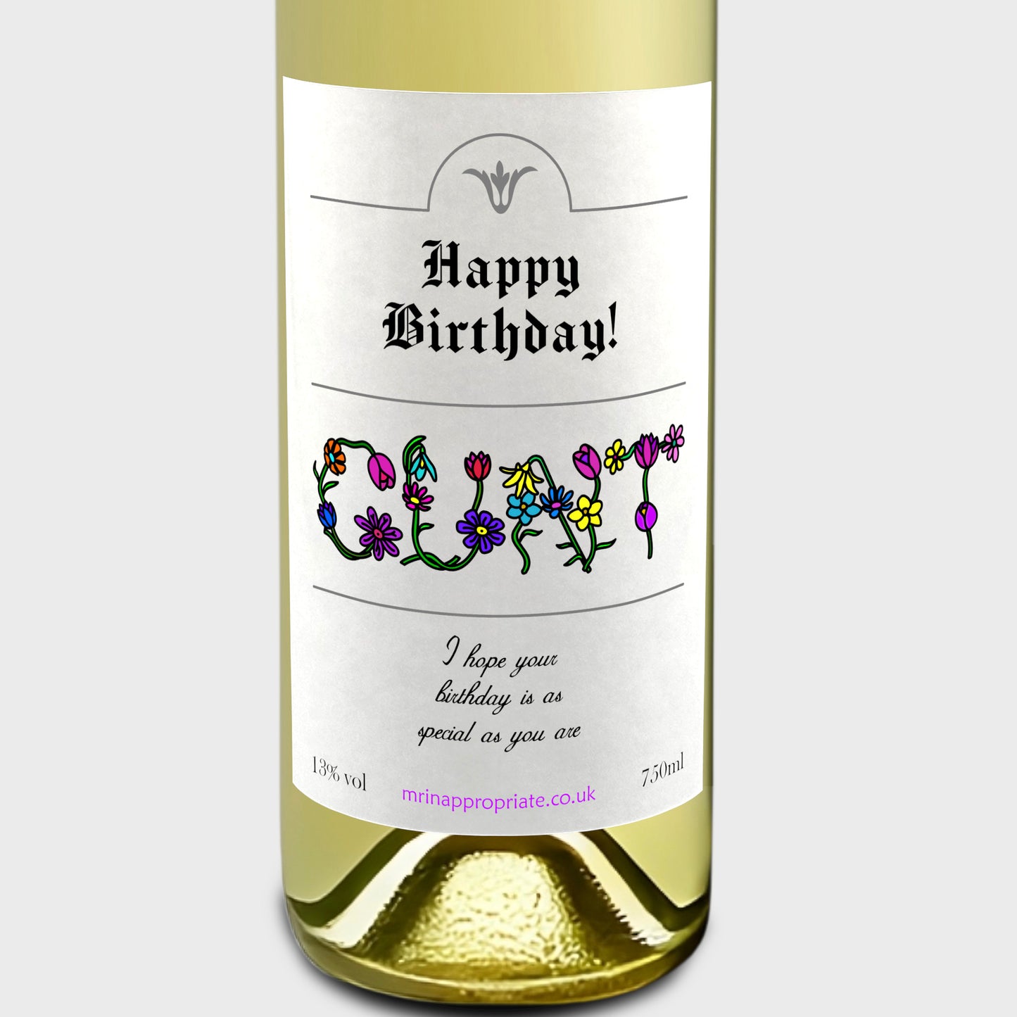 Wine Labels (x2) - Birthday Cunt