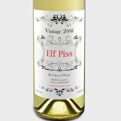 Christmas Wine Labels (x2) - Elf Piss