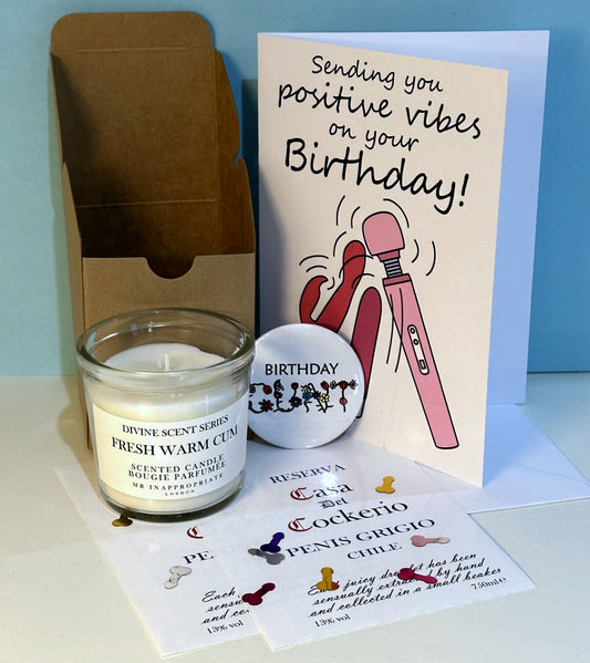 CUSTOM Rude Birthday Card and Gift Bundle - For Her