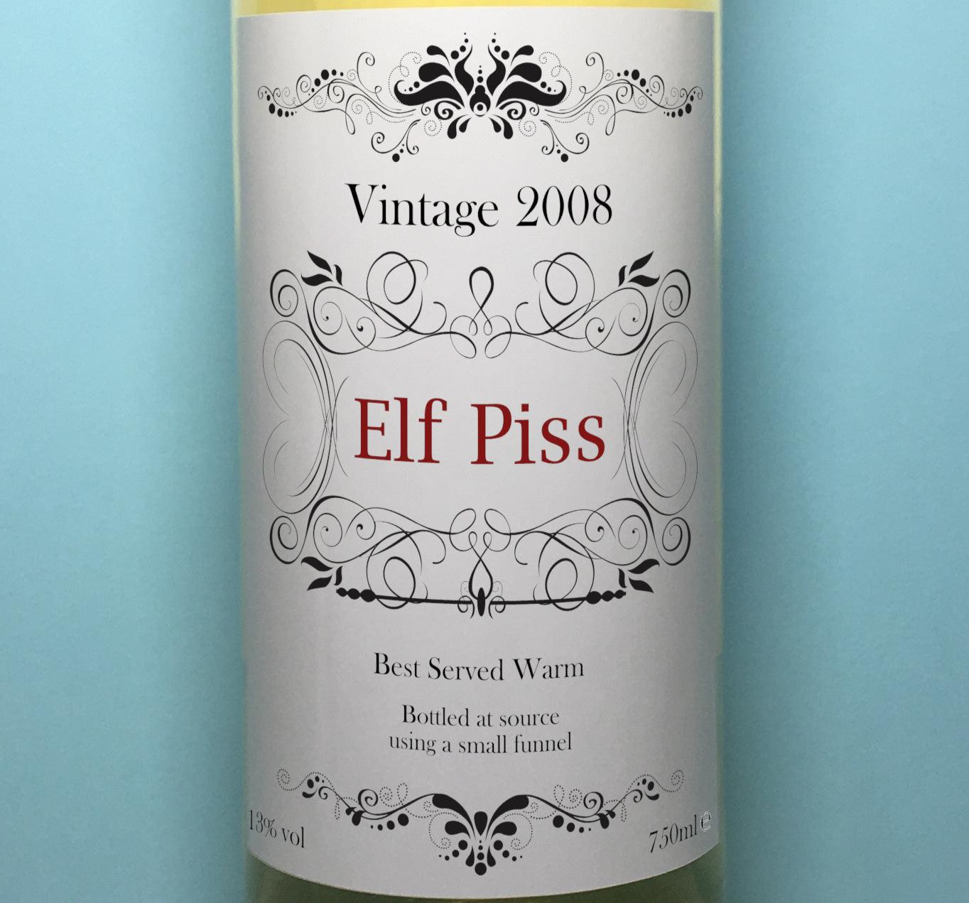 Wine Labels (x2) - Elf Piss - Mr. Inappropriate 