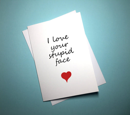 Valentine's Anniversary Card - Stupid Face - Mr. Inappropriate 