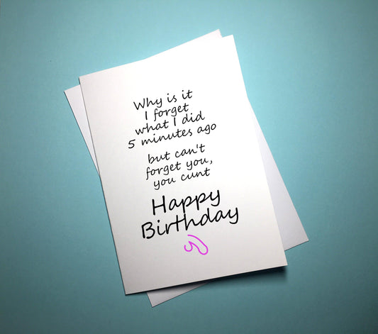 Birthday Card - Forget - Mr. Inappropriate 